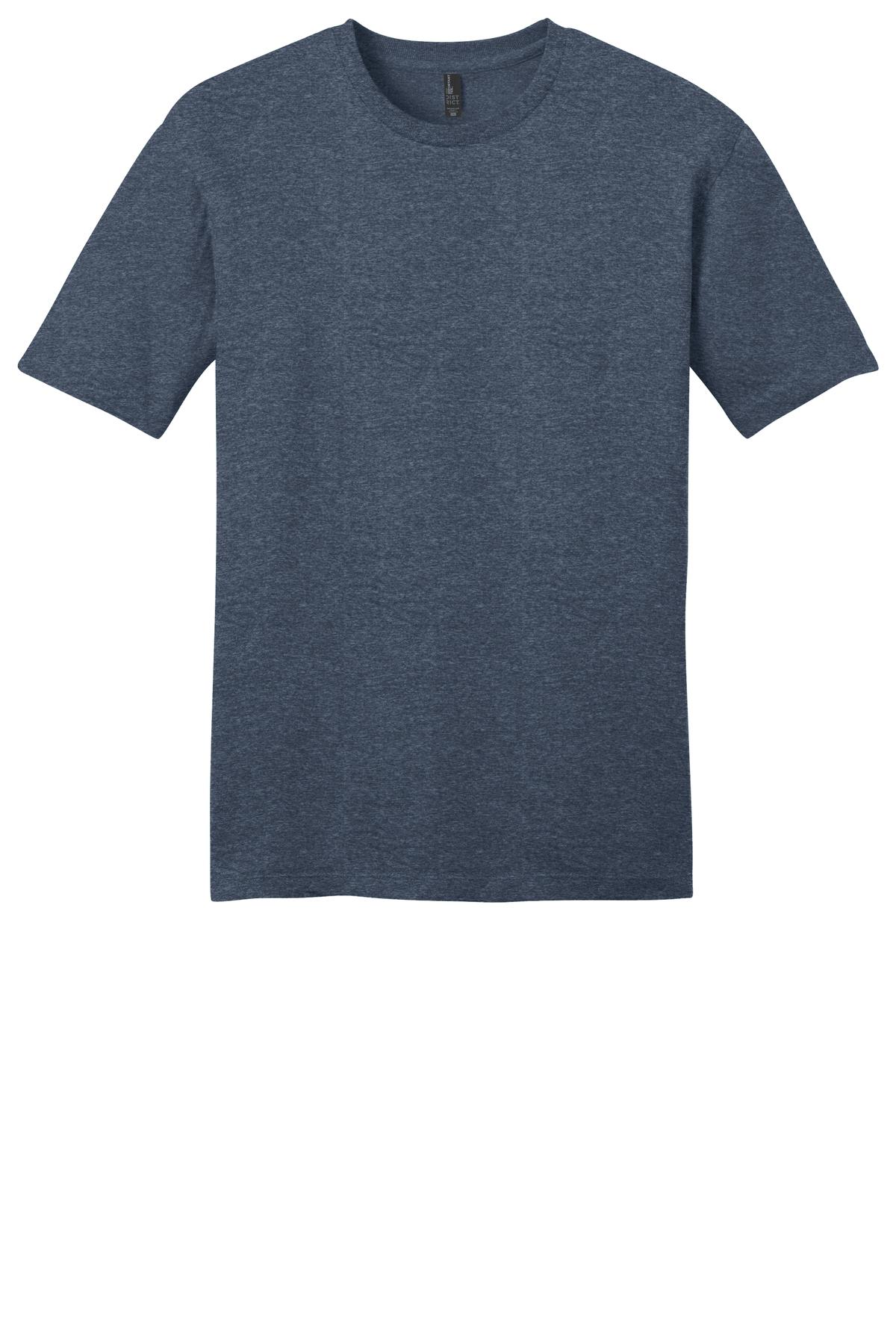 Custom Embroidered District T-Shirts  in Heathered Navy