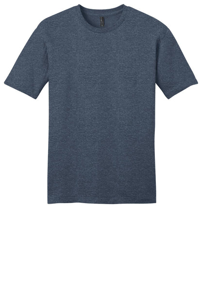 Custom Embroidered District T-Shirts  in Heathered Navy