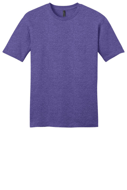 Custom Embroidered District T-Shirts  in Heathered Purple