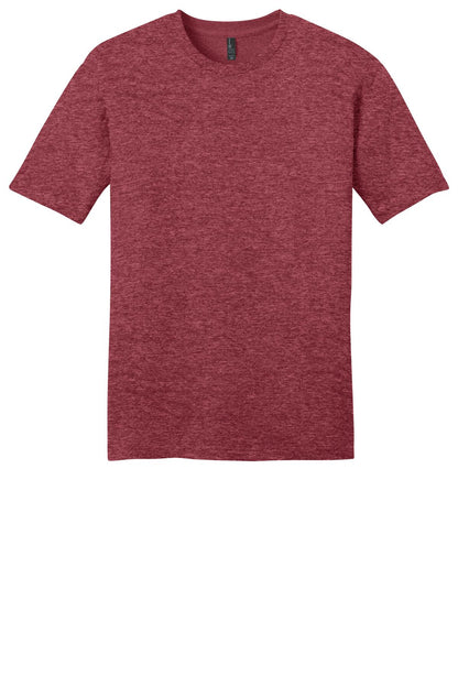 Custom Embroidered District T-Shirts  in Heathered Red