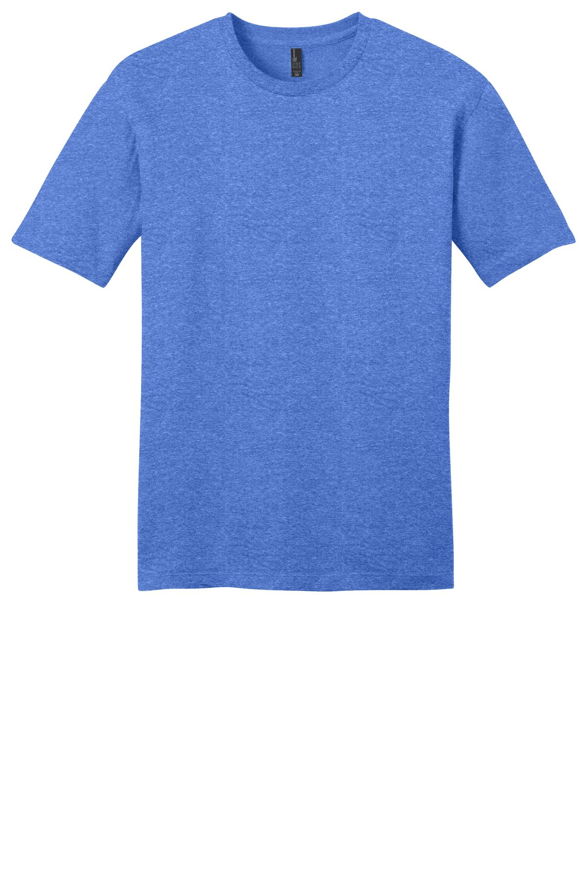 Custom Embroidered District T-Shirts  in Heathered Royal