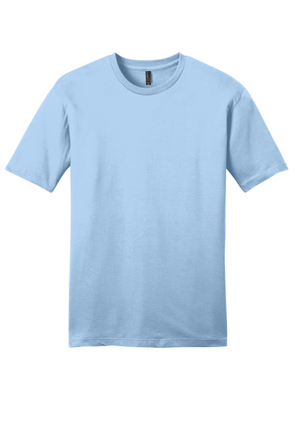 Custom Embroidered District T-Shirts  in Ice Blue