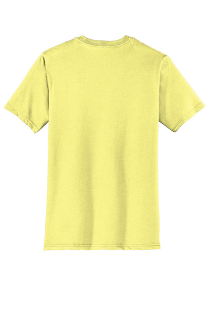 Custom Embroidered District T-Shirts  in Lemon Yellow