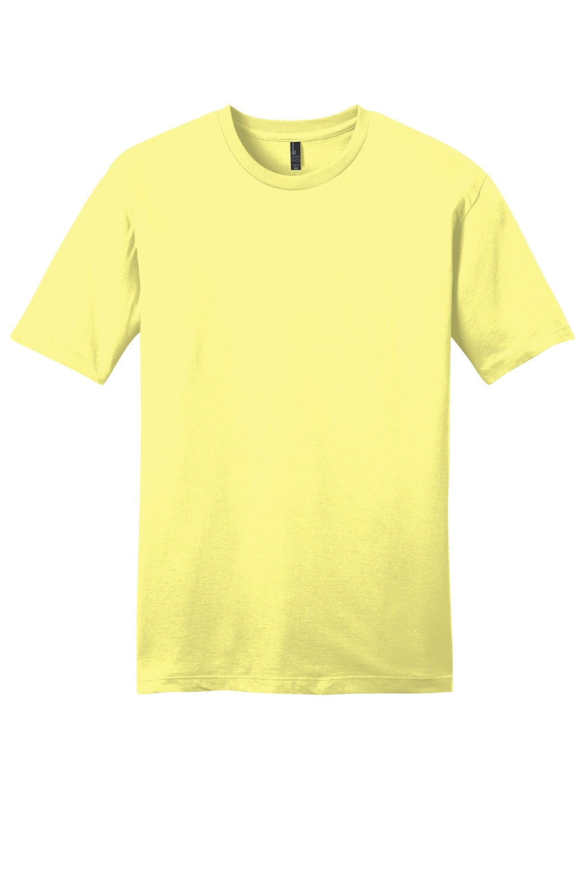 Custom Embroidered District T-Shirts  in Lemon Yellow