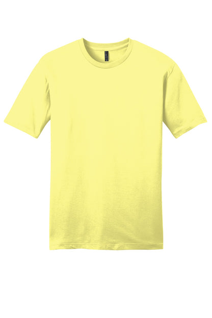 Custom Embroidered District T-Shirts  in Lemon Yellow