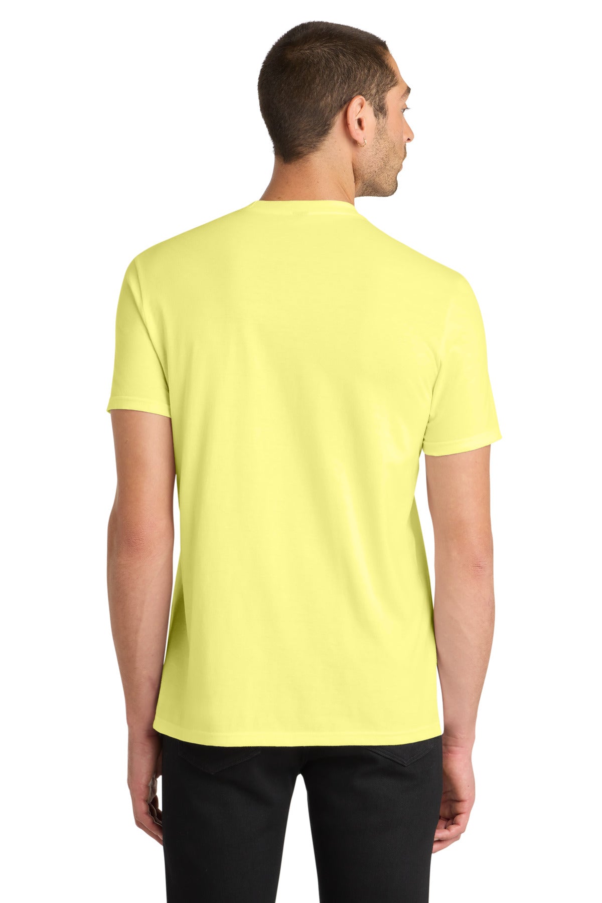 Custom Embroidered District T-Shirts  in Lemon Yellow