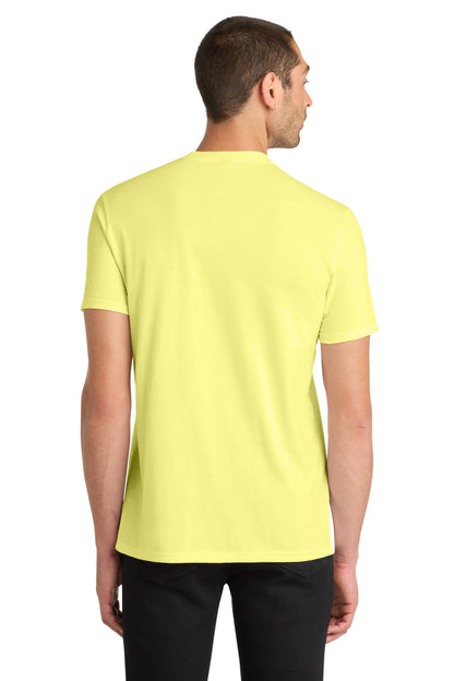 Custom Embroidered District T-Shirts  in Lemon Yellow