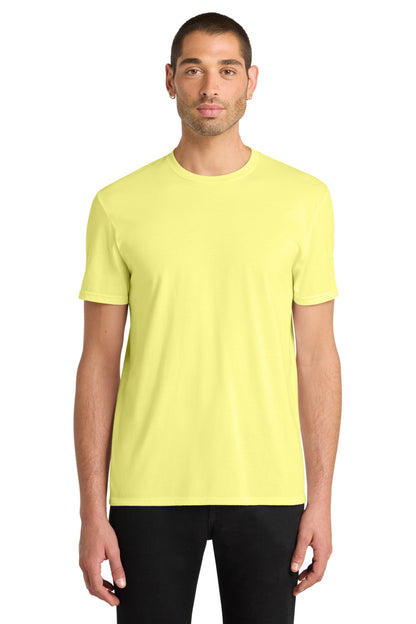 Custom Embroidered District T-Shirts  in Lemon Yellow
