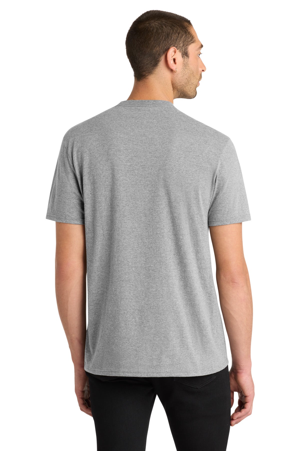 Custom Embroidered District T-Shirts  in Light Heather Grey