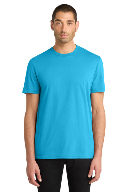 Custom Embroidered District T-Shirts  in Light Turquoise