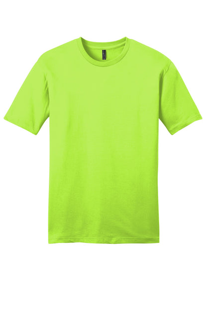 Custom Embroidered District T-Shirts  in Lime Shock