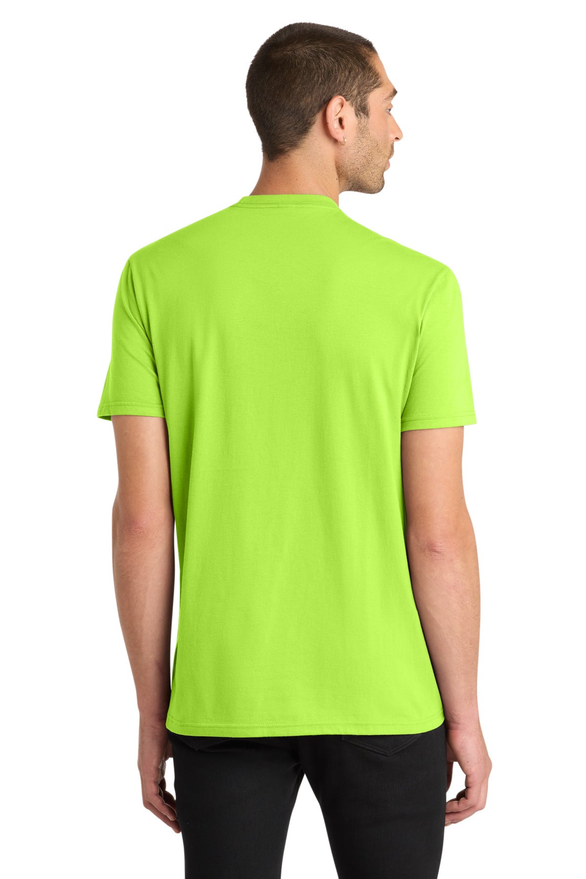 Custom Embroidered District T-Shirts  in Lime Shock