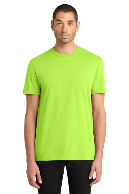 Custom Embroidered District T-Shirts  in Lime Shock