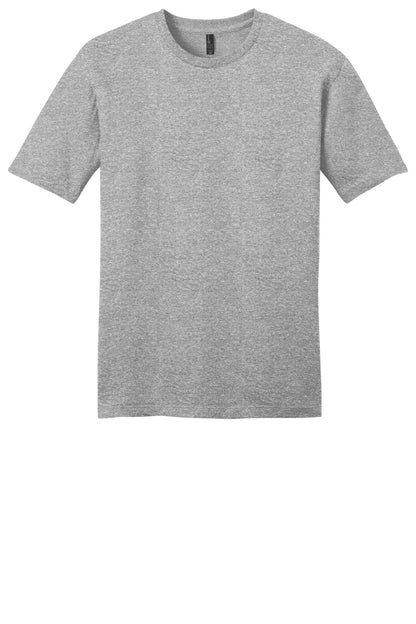 Custom Embroidered District T-Shirts  in Light Heather Grey