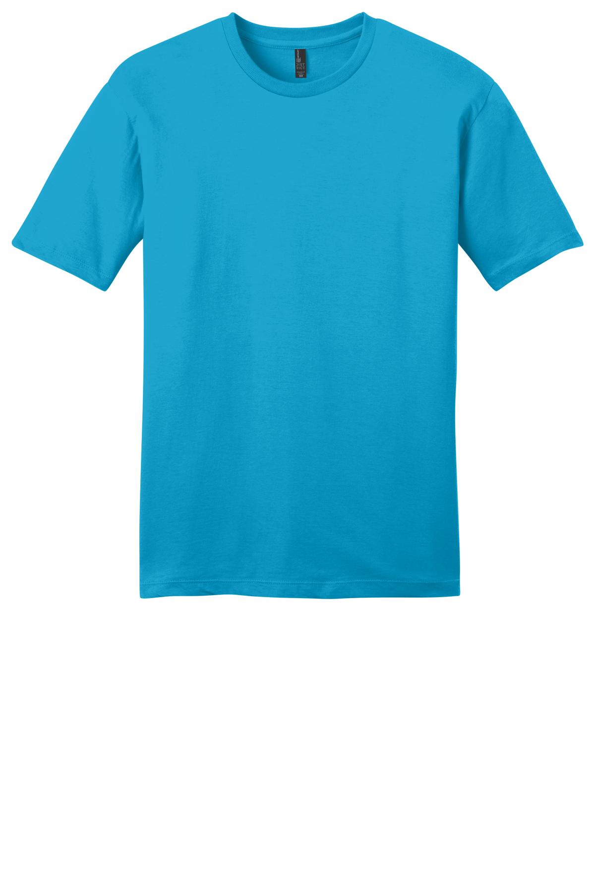 Custom Embroidered District T-Shirts  in Light Turquoise