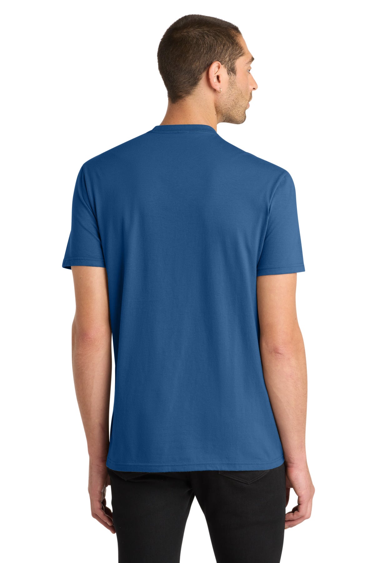 Custom Embroidered District T-Shirts  in Maritime Blue