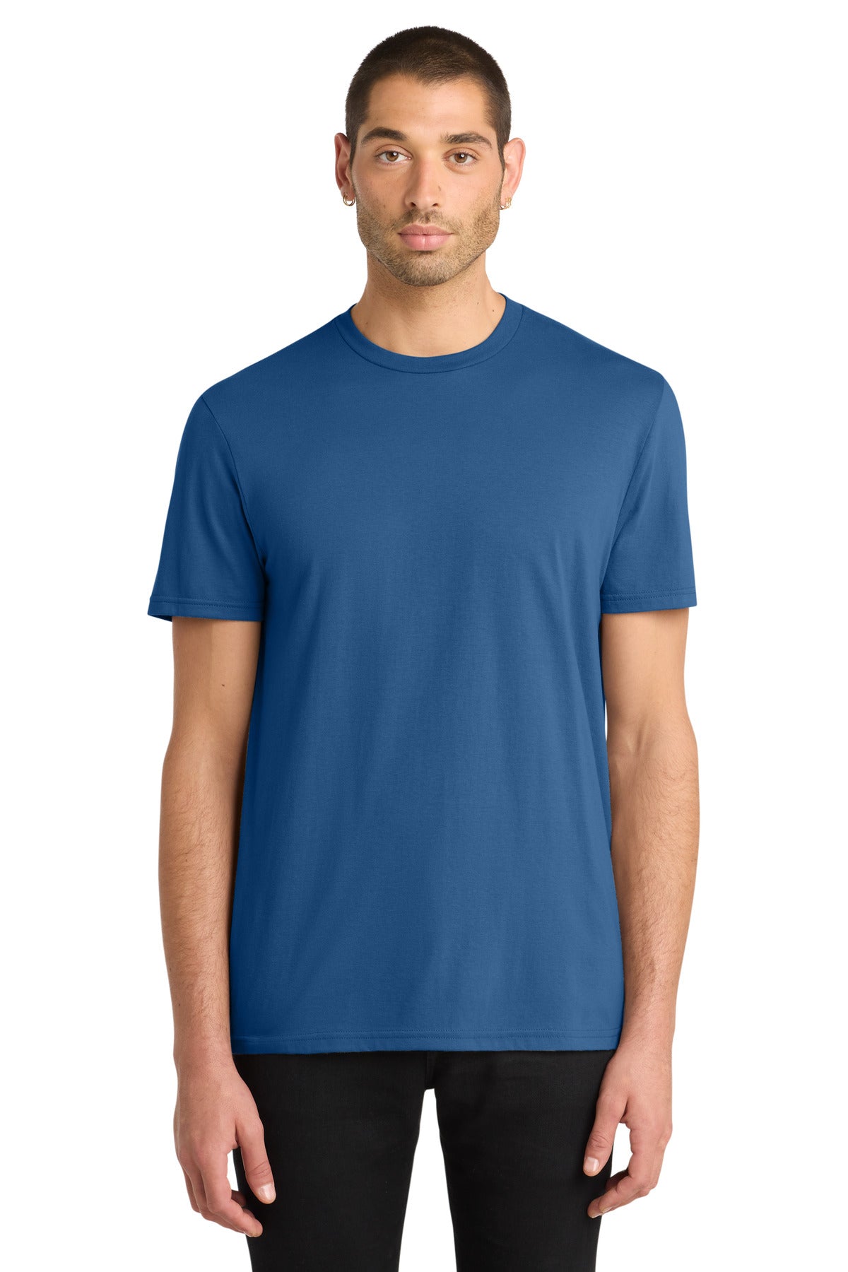 Custom Embroidered District T-Shirts  in Maritime Blue