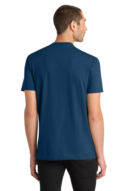 Custom Embroidered District T-Shirts  in Neptune Blue