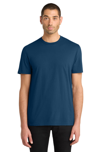 Custom Embroidered District T-Shirts  in Neptune Blue