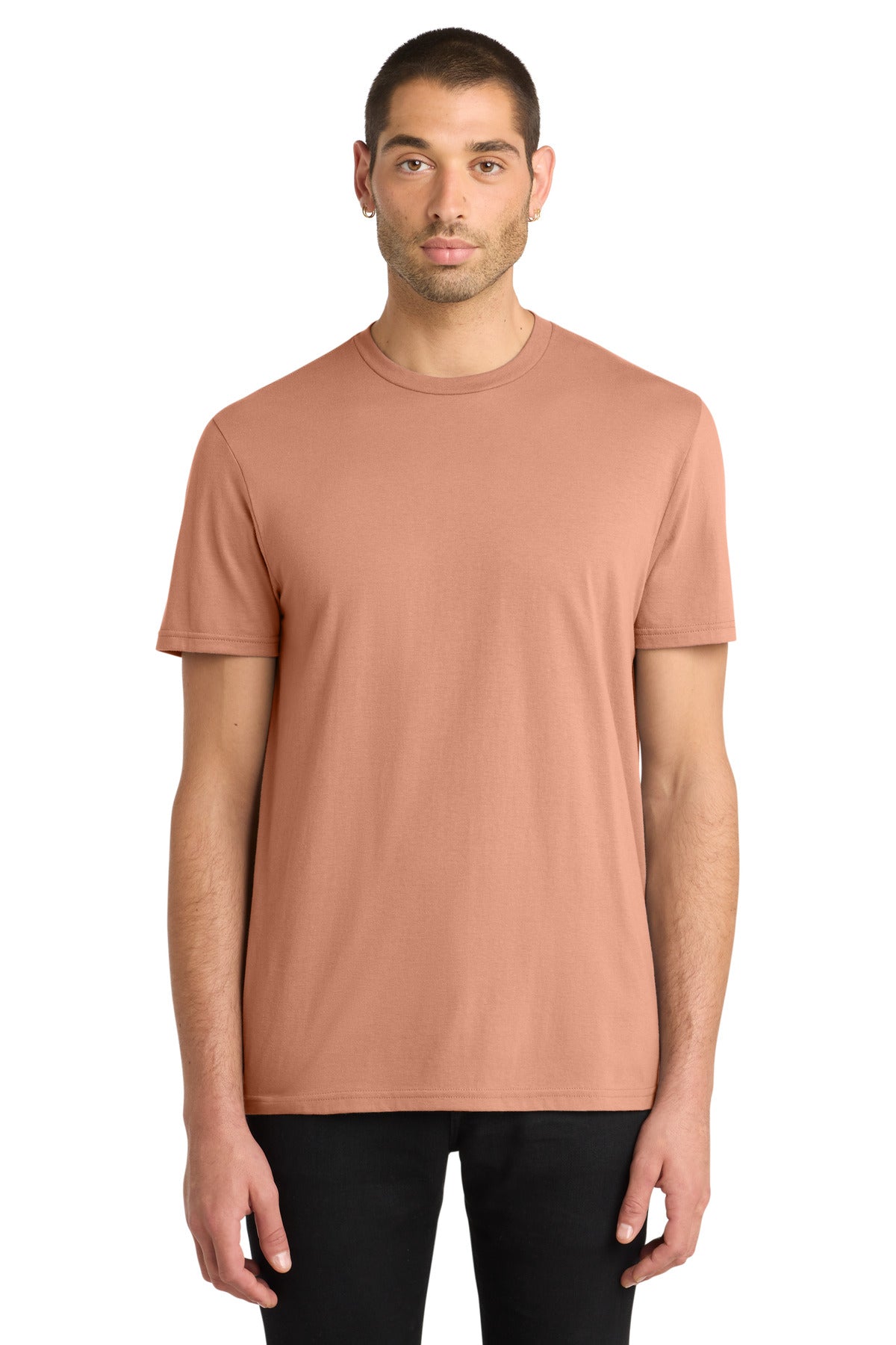 Custom Embroidered District T-Shirts  in Nostalgia Rose