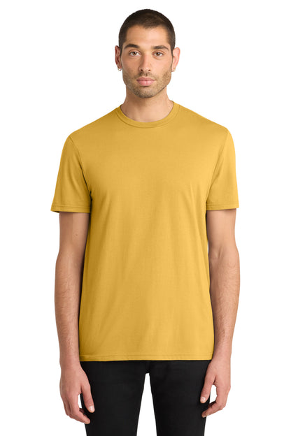 Custom Embroidered District T-Shirts  in Ochre Yellow