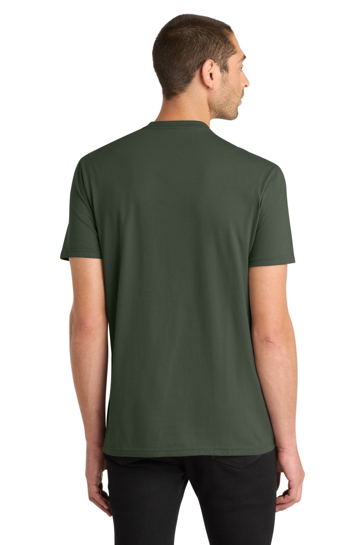 Custom Embroidered District T-Shirts  in Olive