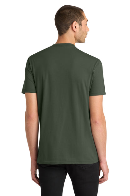 Custom Embroidered District T-Shirts  in Olive