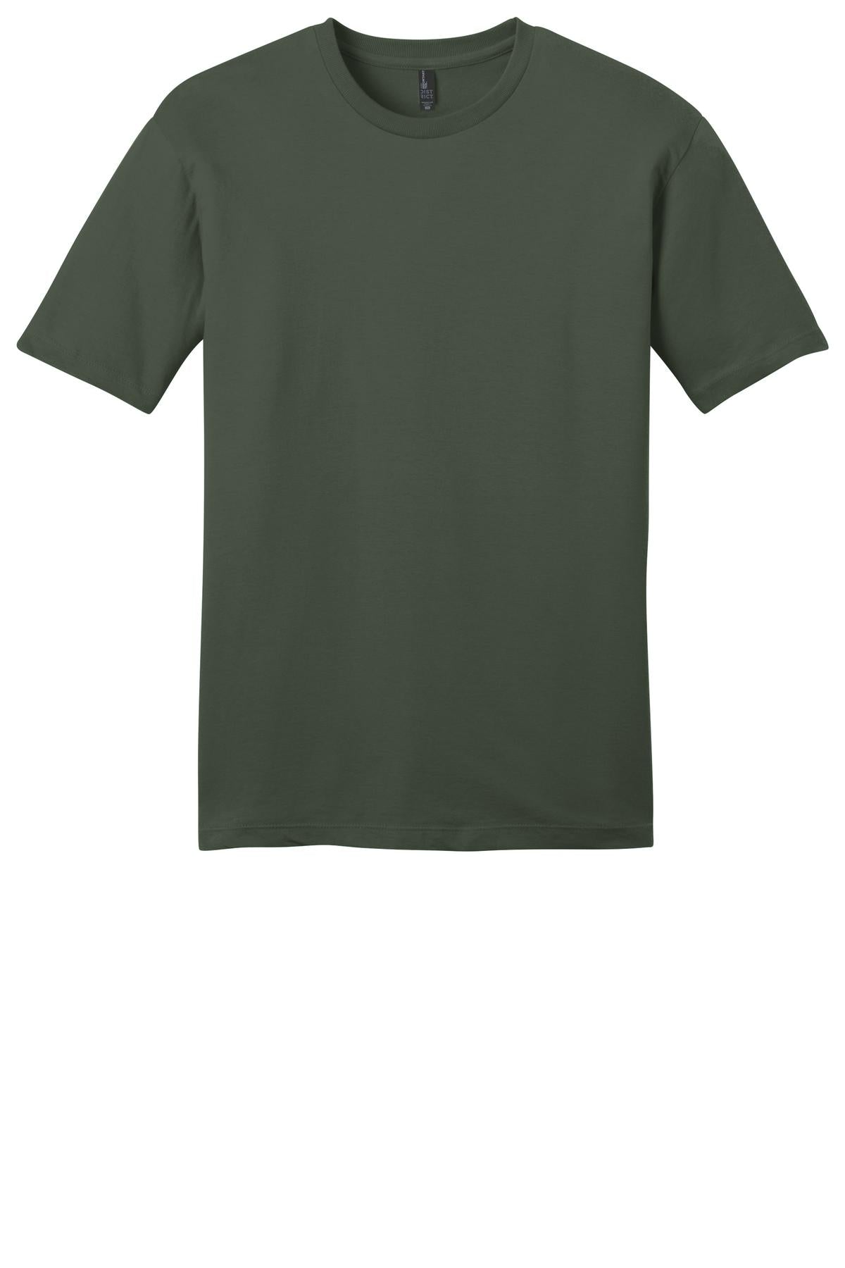 Custom Embroidered District T-Shirts  in Olive