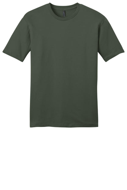 Custom Embroidered District T-Shirts  in Olive