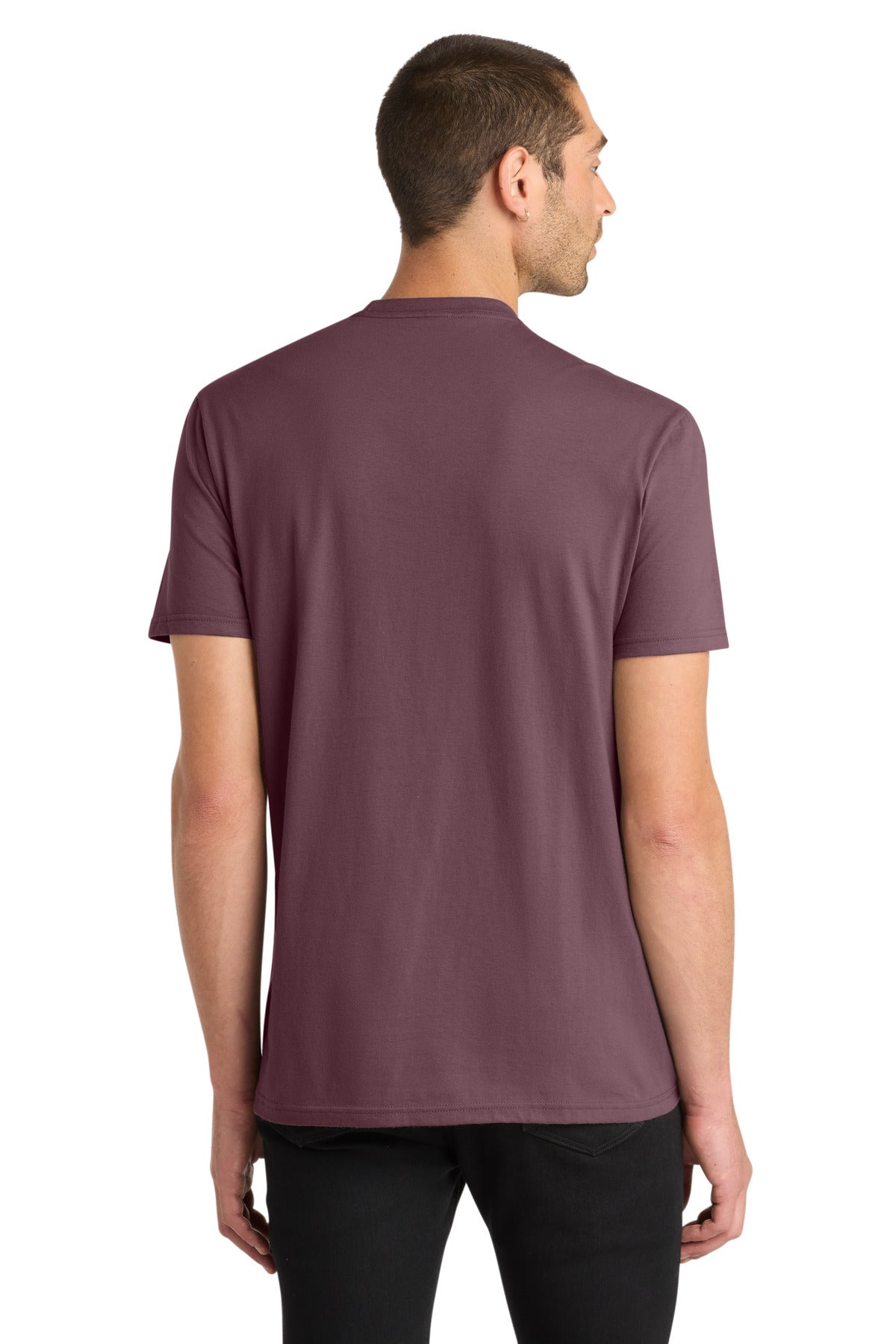 Custom Embroidered District T-Shirts  in Plum
