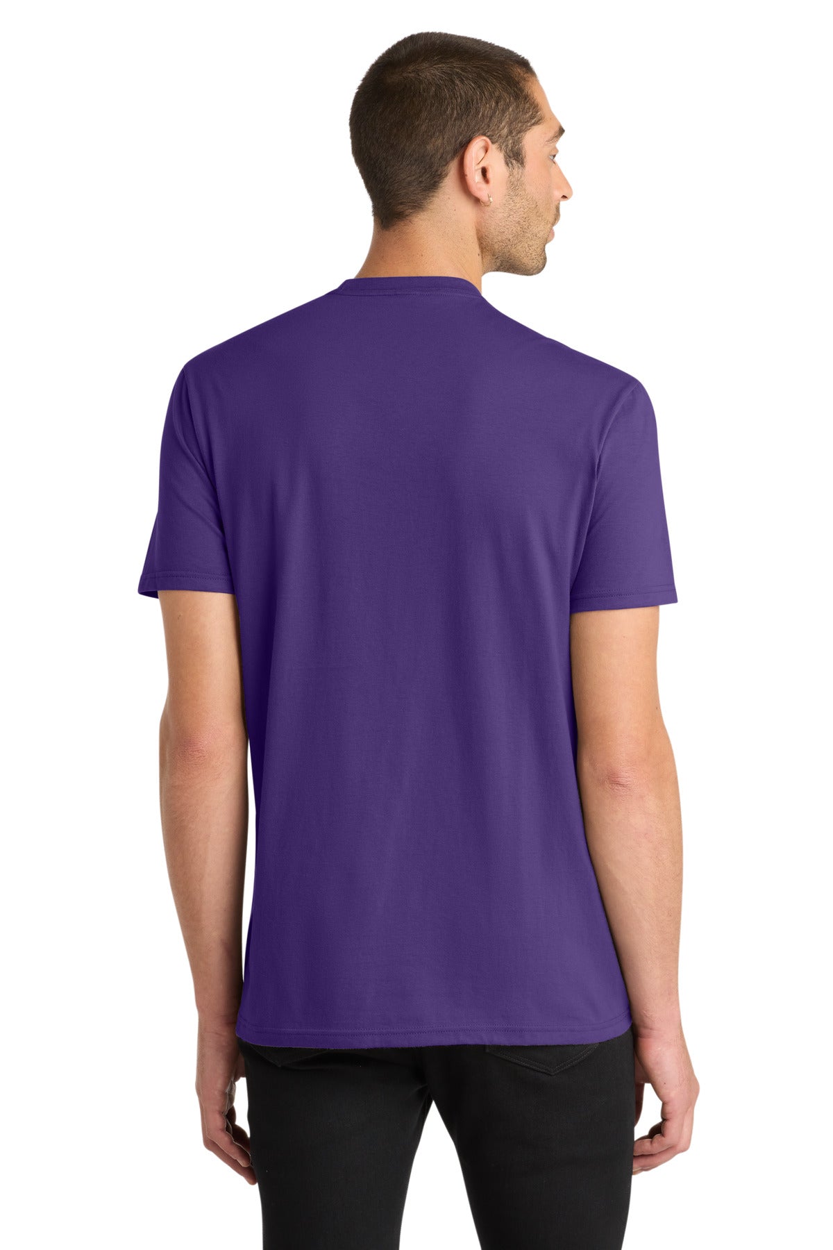 Custom Embroidered District T-Shirts  in Purple