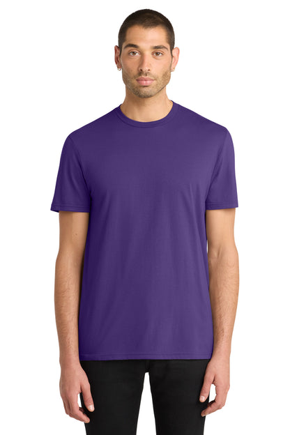 Custom Embroidered District T-Shirts  in Purple
