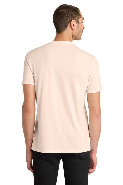 Custom Embroidered District T-Shirts  in Rosewater Pink