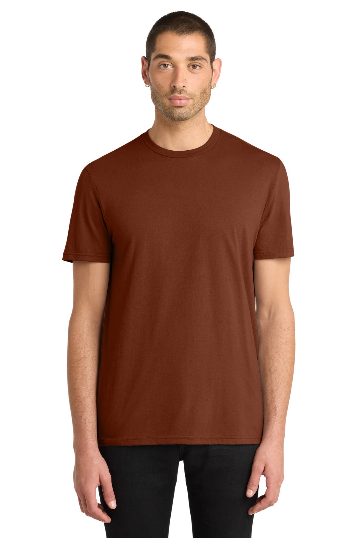 Custom Embroidered District T-Shirts  in Russet