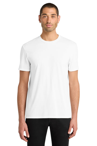 Custom Embroidered District T-Shirts  in White