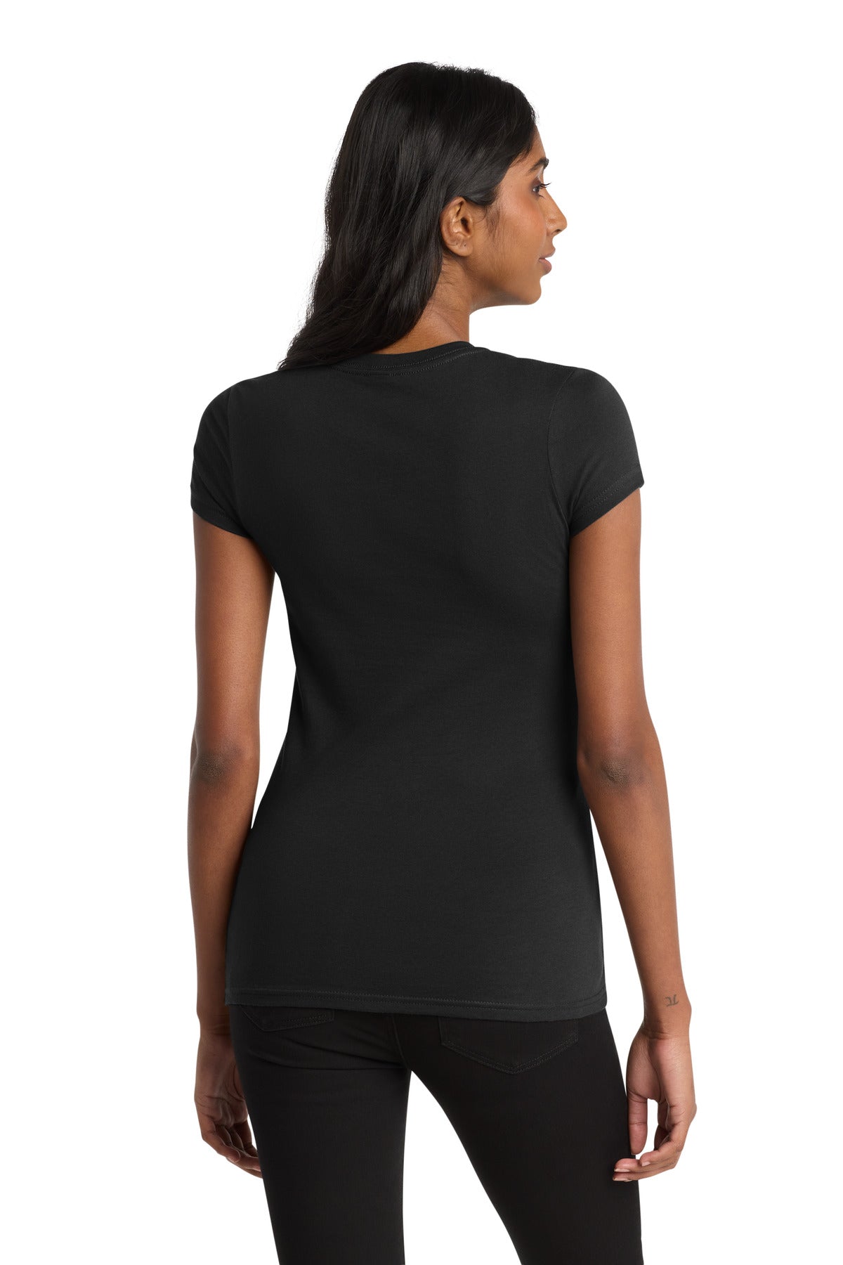 Custom Embroidered District T-Shirts  in Black