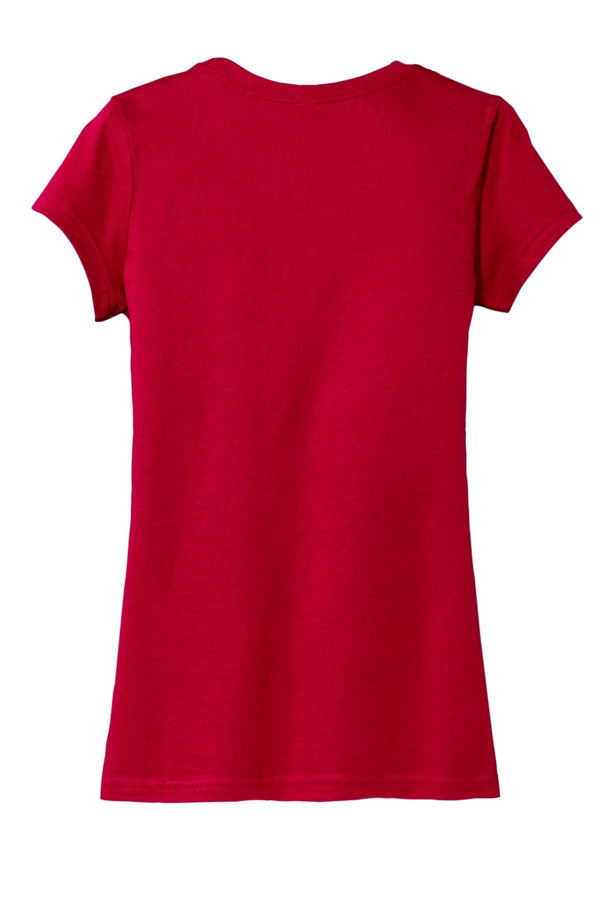 Custom Embroidered District T-Shirts  in Classic Red