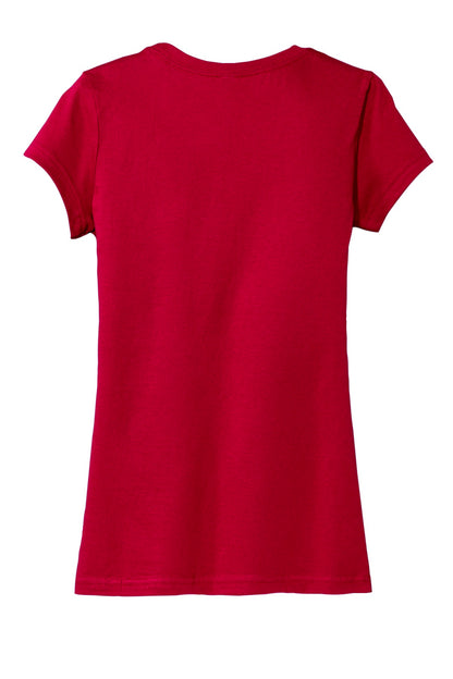 Custom Embroidered District T-Shirts  in Classic Red