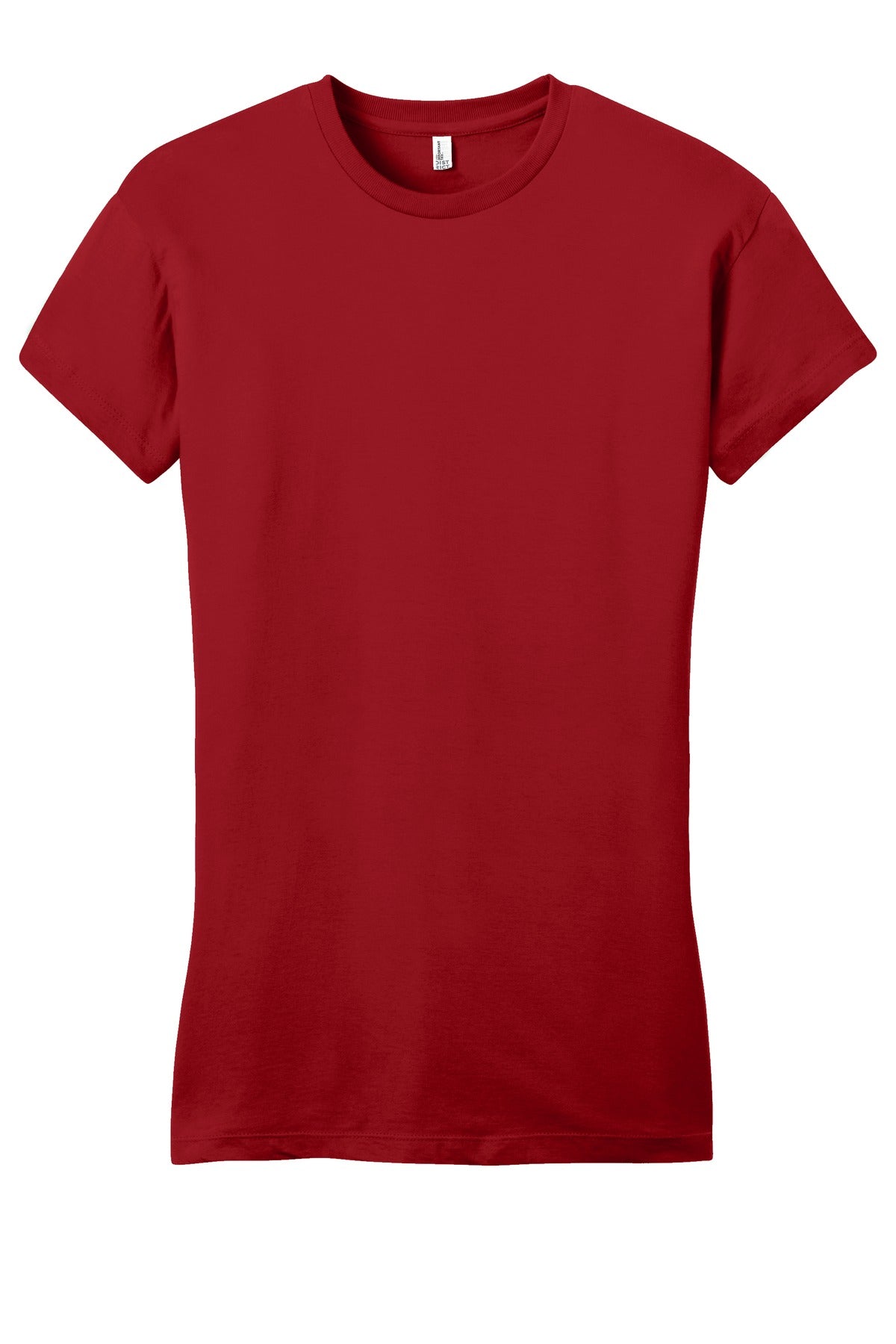 Custom Embroidered District T-Shirts  in Classic Red