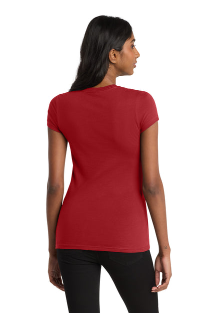 Custom Embroidered District T-Shirts  in Classic Red