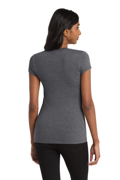 Custom Embroidered District T-Shirts  in Heathered Charcoal