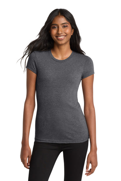 Custom Embroidered District T-Shirts  in Heathered Charcoal