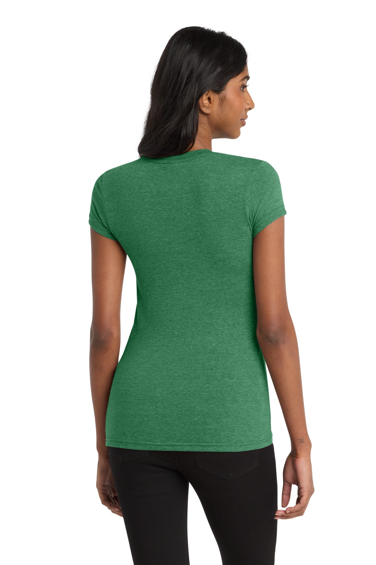 Custom Embroidered District T-Shirts  in Heathered Kelly Green