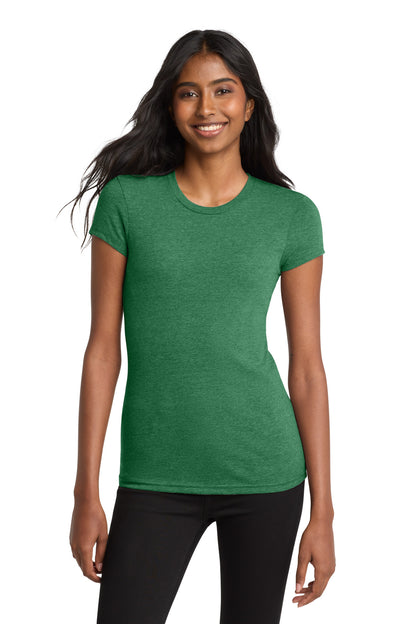 Custom Embroidered District T-Shirts  in Heathered Kelly Green
