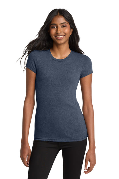 Custom Embroidered District T-Shirts  in Heathered Navy