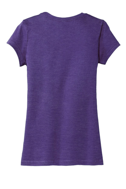Custom Embroidered District T-Shirts  in Heathered Purple