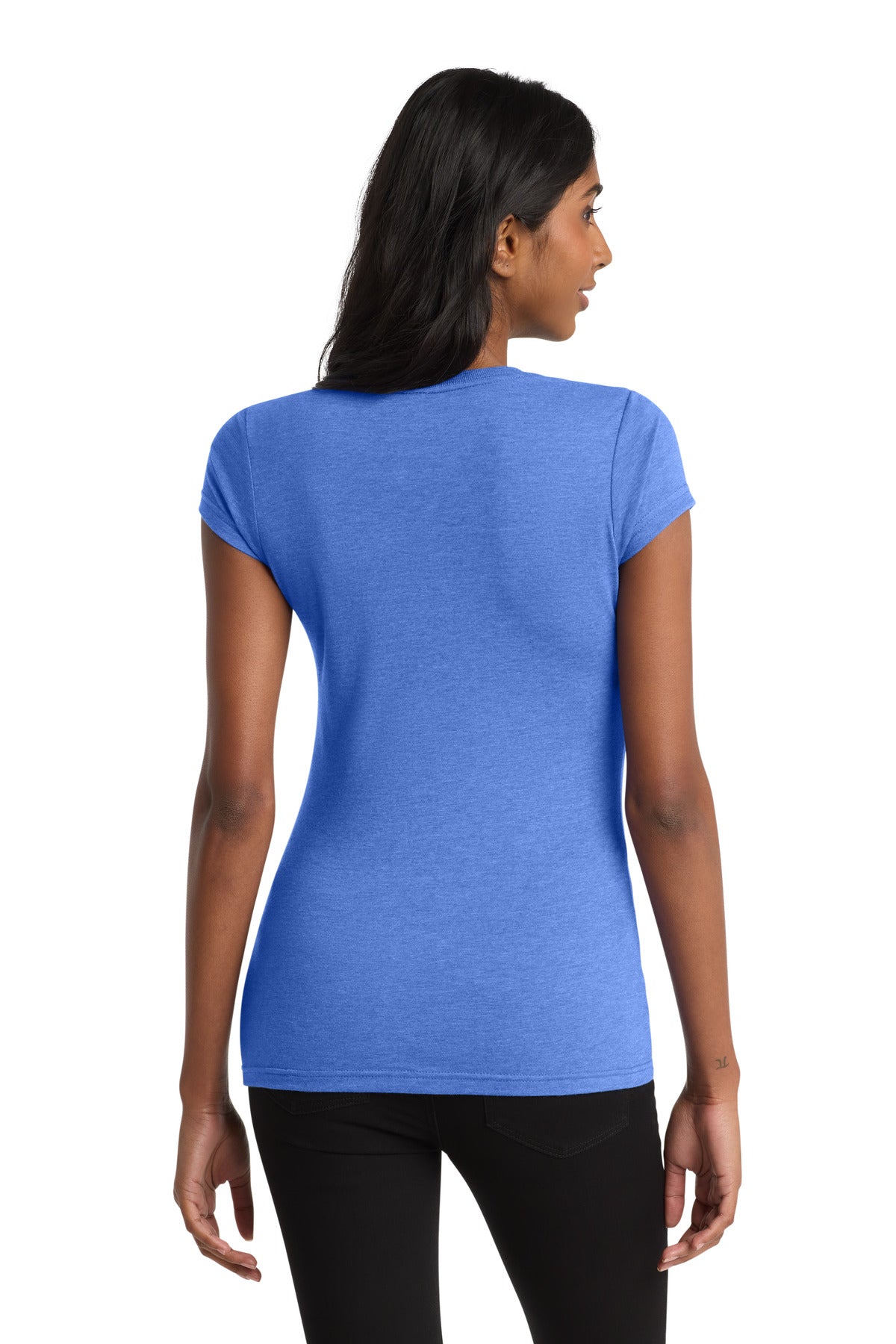 Custom Embroidered District T-Shirts  in Heathered Royal