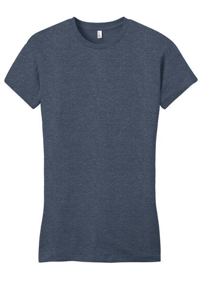 Custom Embroidered District T-Shirts  in Heathered Navy