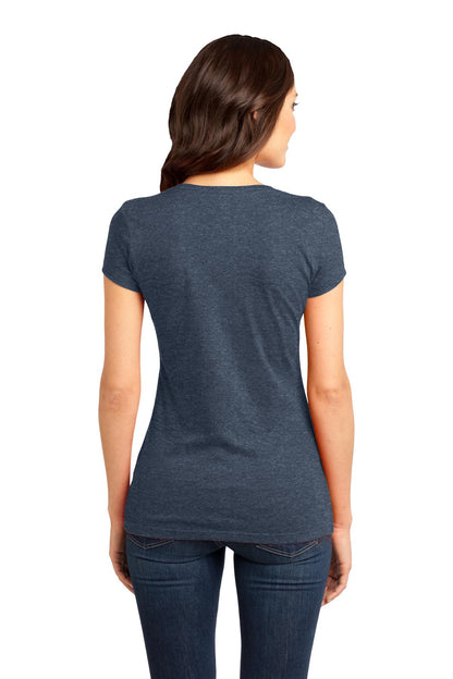 Custom Embroidered District Women's Fitted Very Important Tee. DT6001,Heathered Navy