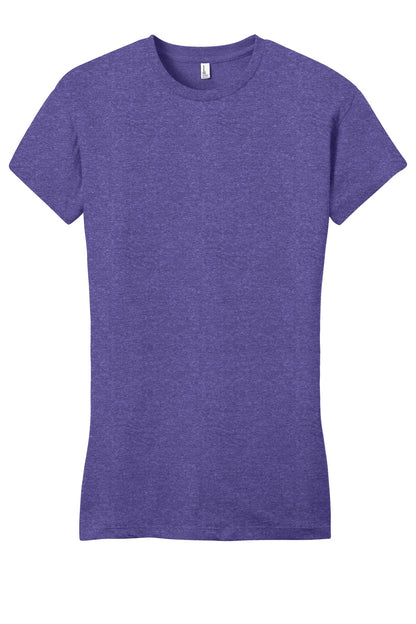 Custom Embroidered District T-Shirts  in Heathered Purple